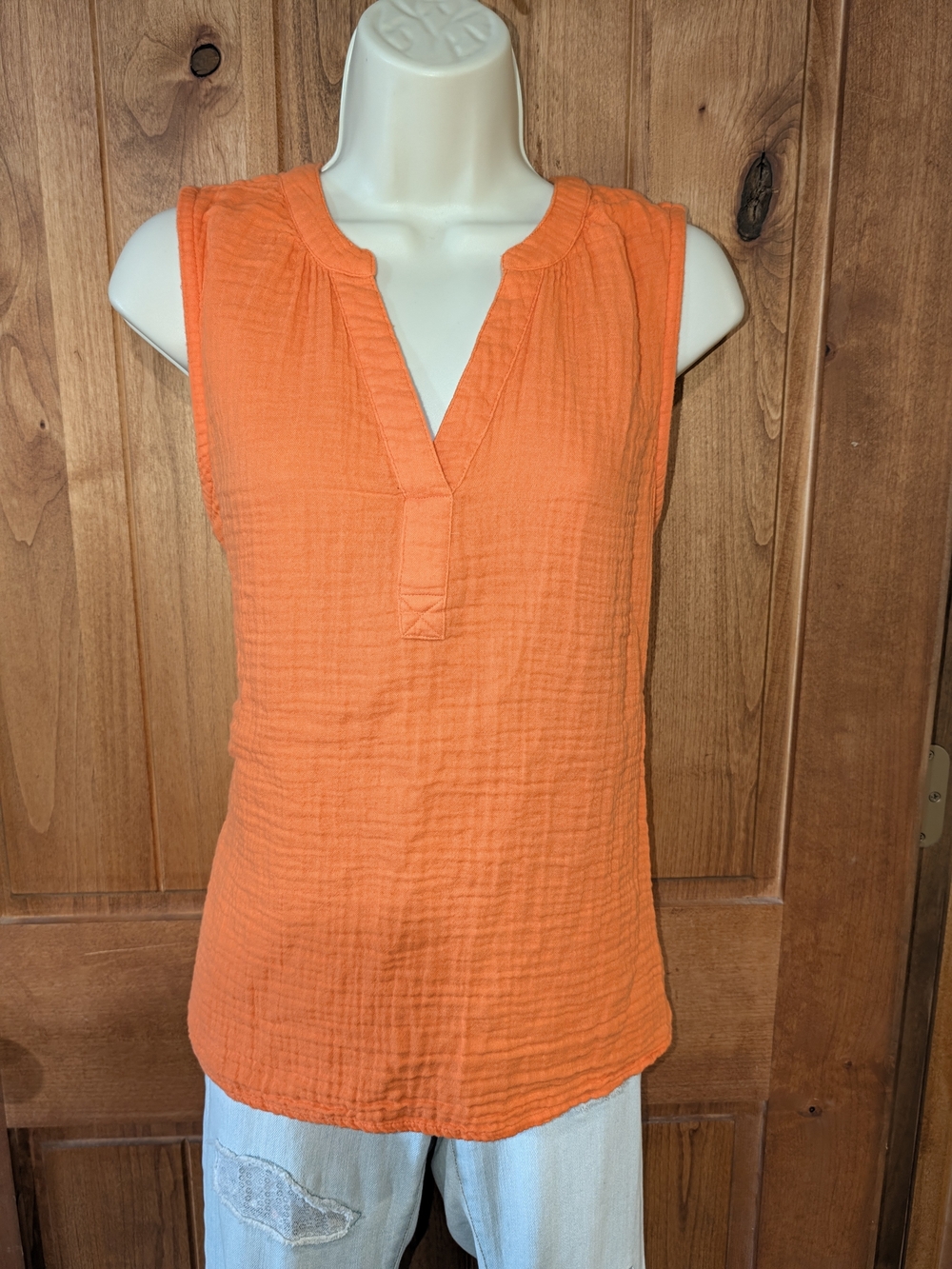 Sonoma Sleeveless V-Neck Tank in Bright Orange